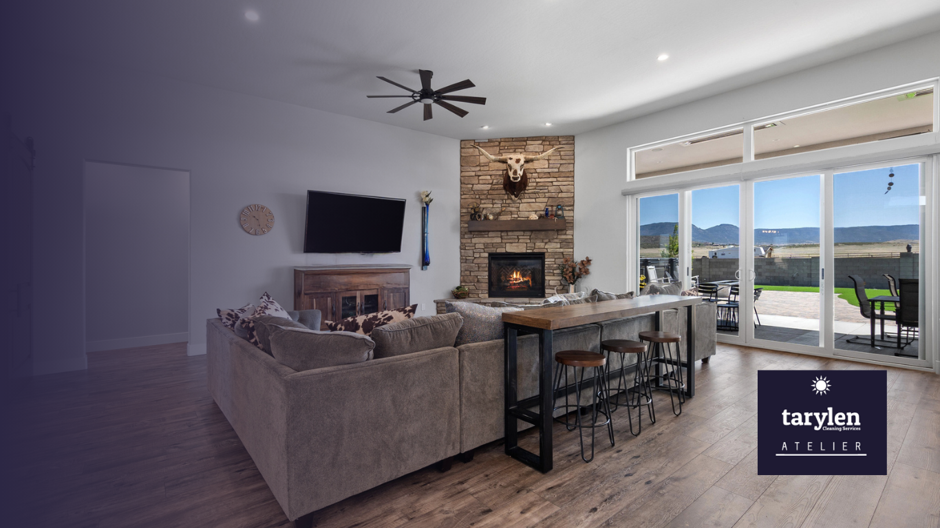 Elegant and tidy living room, showcasing discreet and premium home care